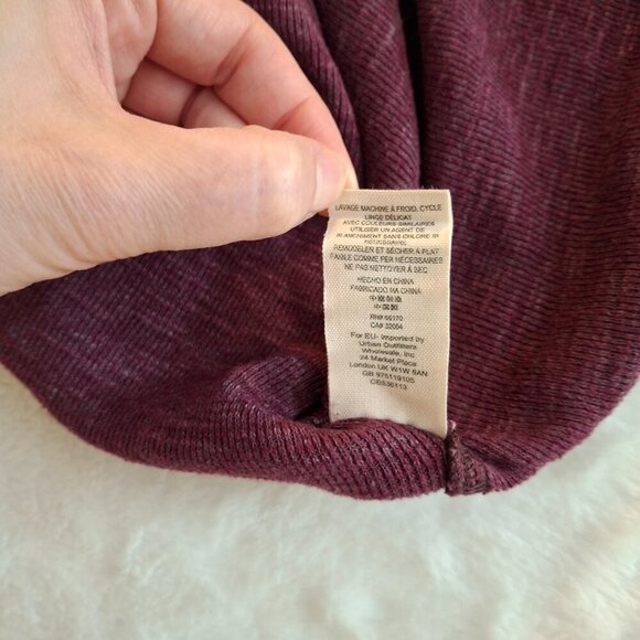 We The Free Mock Neck Top Sz S Slit Back Relaxed Fit Baselayer Boho Langelook - Picture 14 of 16